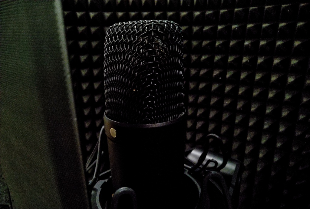 Microphone with sound proofing.