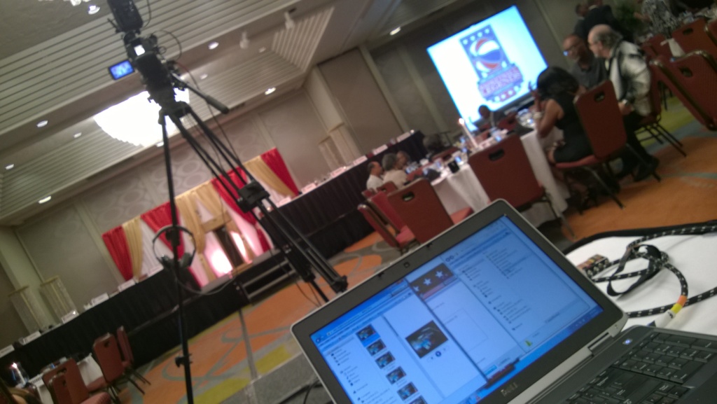 Image of camera op at the Ohio Basketball Hall of Fame.